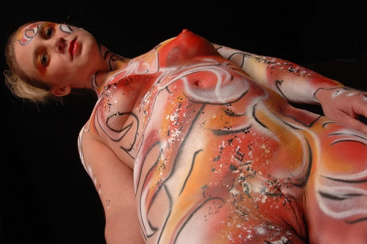 Nude female body painting