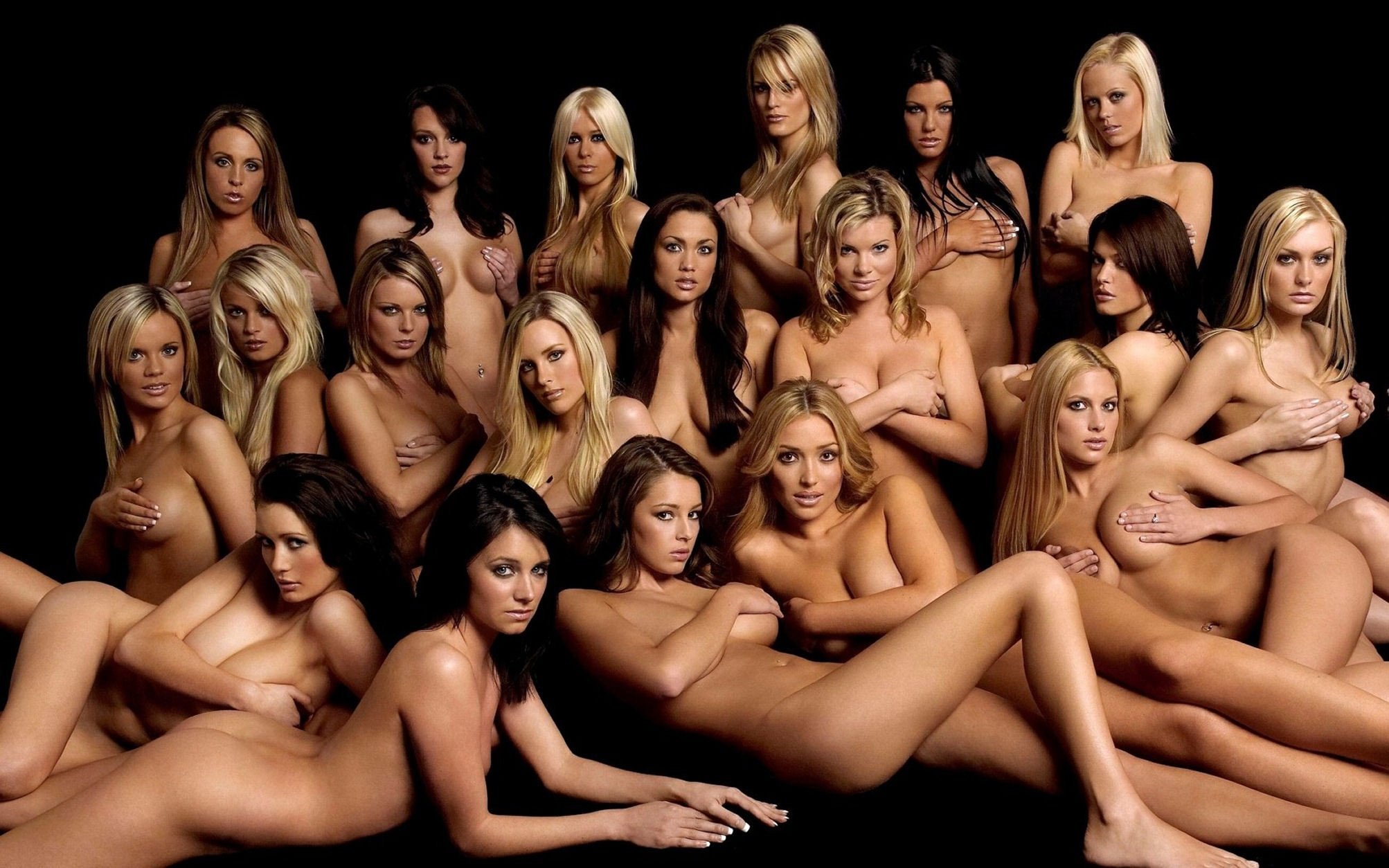 Naked women in group