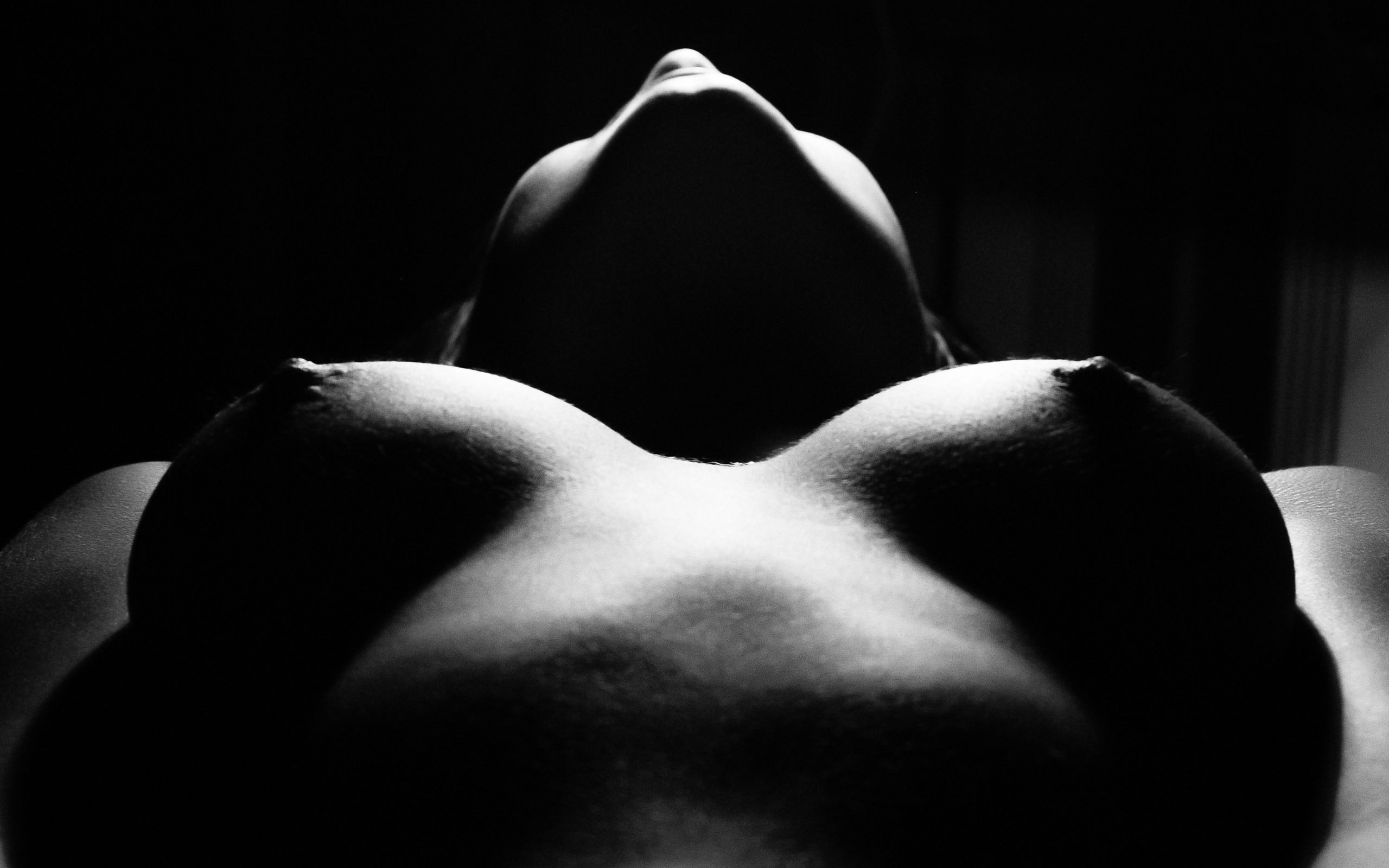 Erotic breast black and white